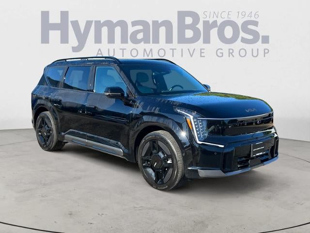 2024 Kia EV9 GT-Line AWD in Aurora Black Pearl — front three-quarter view
