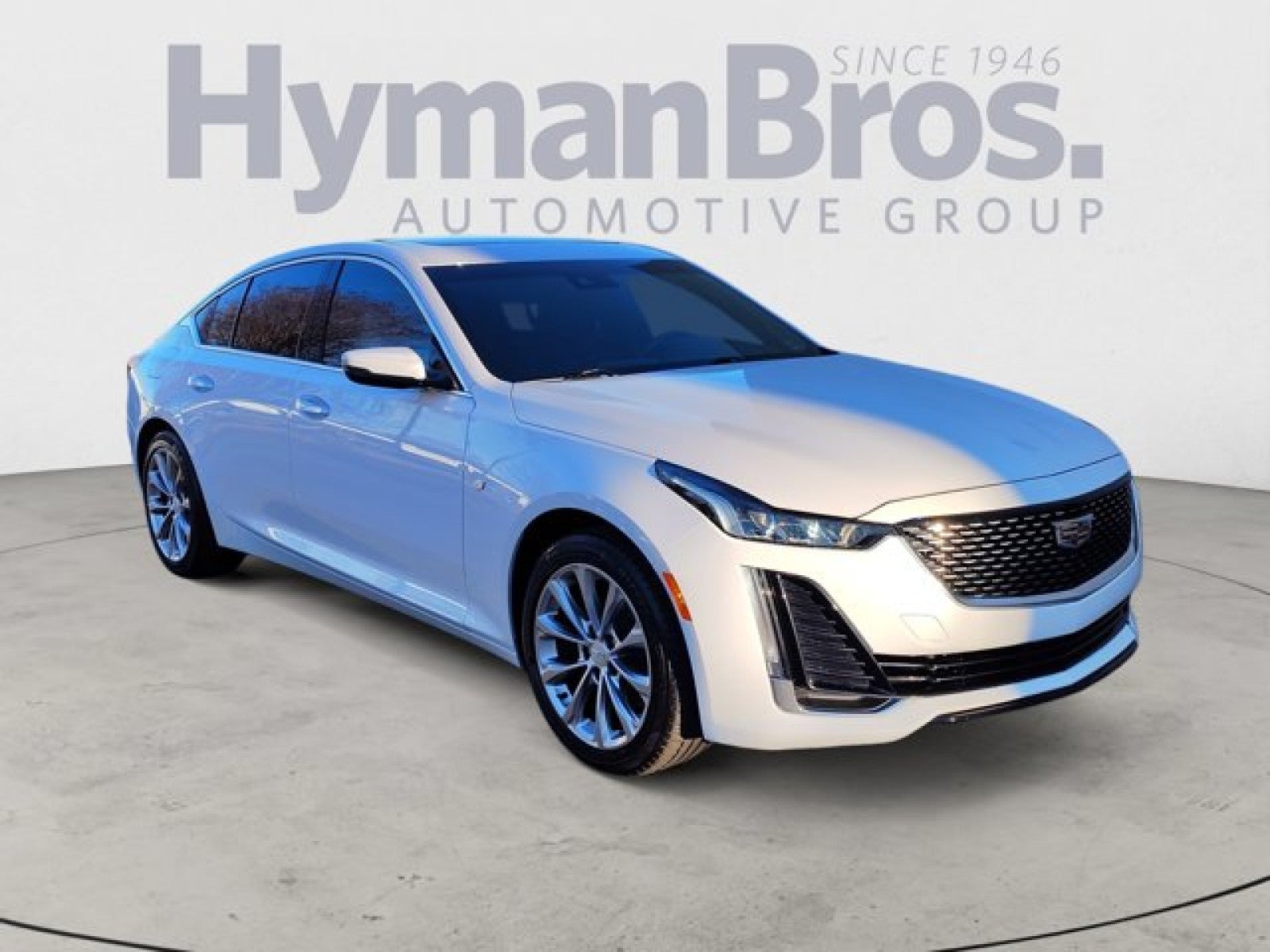 2021 Cadillac CT5 Premium Luxury, Twin Turbo in Crystal White Tricoat — front three-quarter view