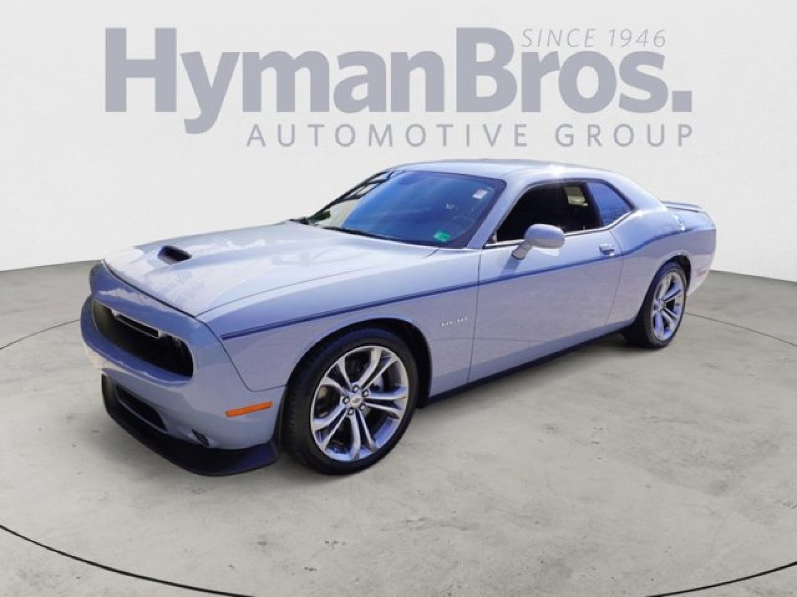 2022 Dodge Challenger R/T in Smoke Show — front three-quarter view